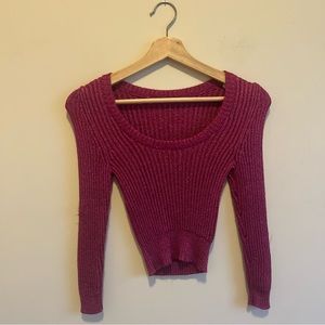 Moschino Pink Metallic Knit Sweater